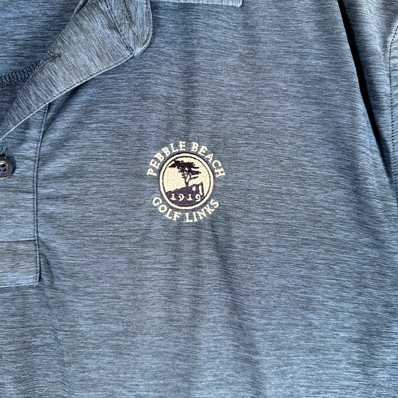 Straight Down Shirt Mens XL Blue Golf Polo Performance Pebble Beach Golf Links - Picture 9 of 16